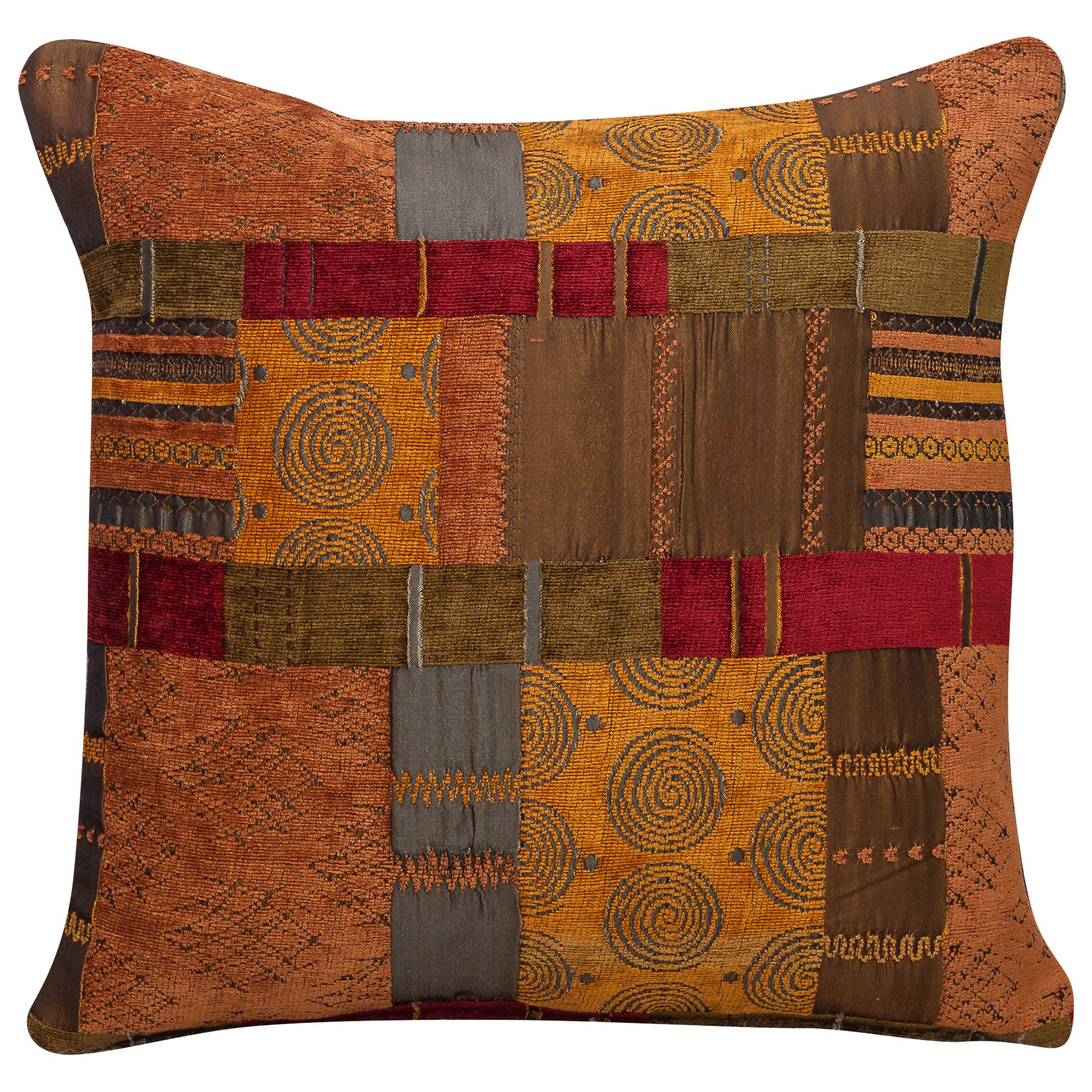 hobo / ARMY CLOTH  PATCHWORK CUSHION /BG Moroccan Style Patchwork Cushion Cover. Double Sided. 17x17